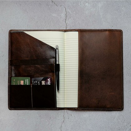 Oxford Leather Moleskin Journal, Coffee