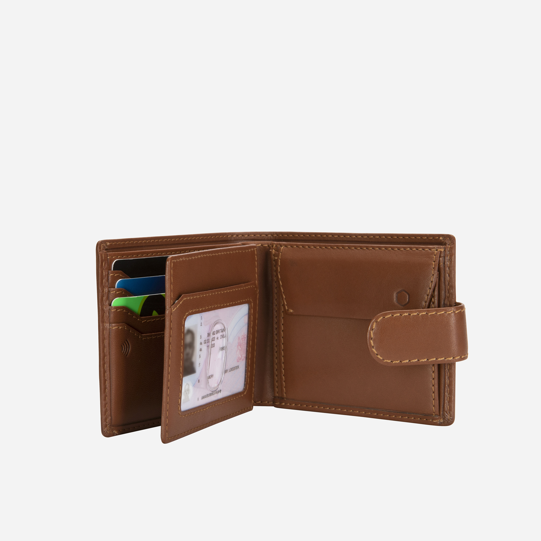 Norweigian Billfold Wallet With Coin And ID Window, Tan
