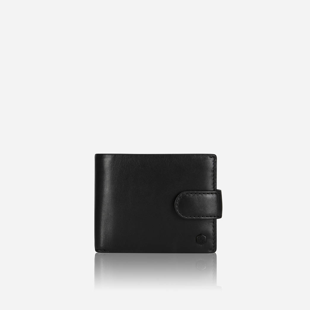 Oxford Billfold Wallet With Coin And ID Window, Black