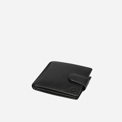 Oxford Billfold Wallet With Coin And ID Window, Black