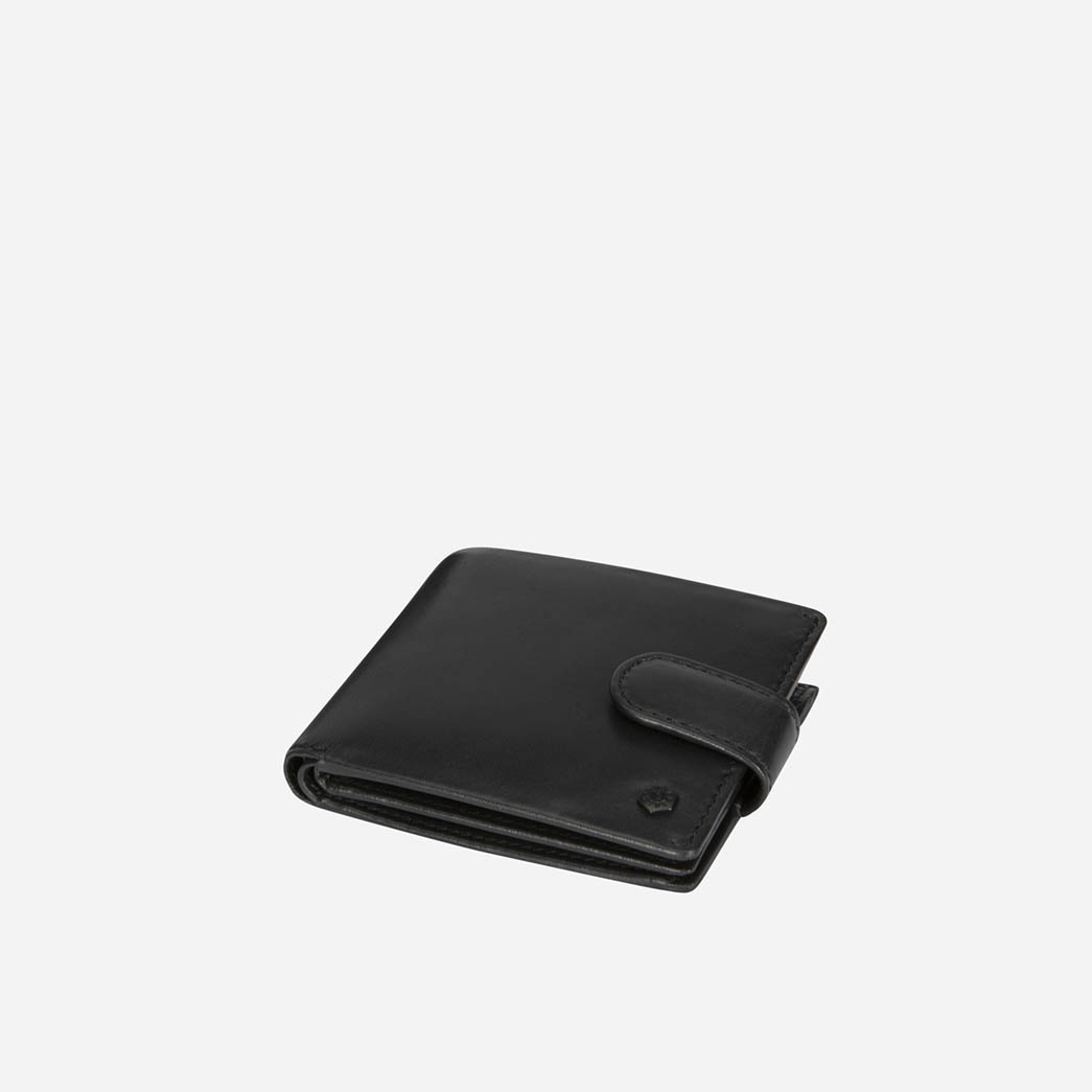 Oxford Billfold Wallet With Coin And ID Window, Black