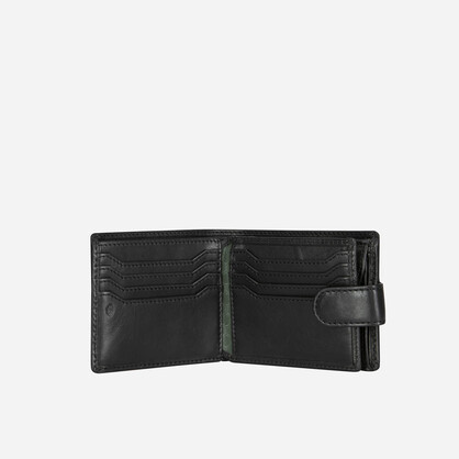 Oxford Billfold Wallet With Coin And ID Window, Black