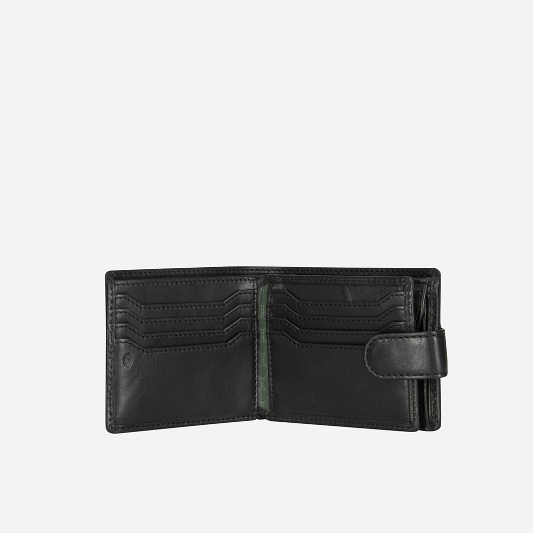 Oxford Billfold Wallet With Coin And ID Window, Black