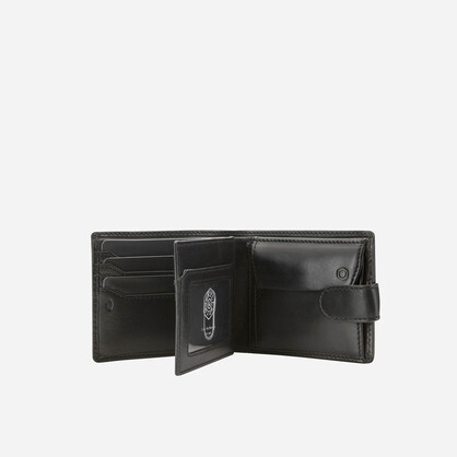 Oxford Billfold Wallet With Coin And ID Window, Black