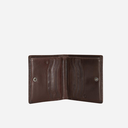 Norweigian Slim Billfold Card Holder With Coin, Mocha