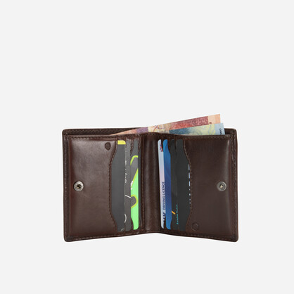 Norweigian Slim Billfold Card Holder With Coin, Mocha