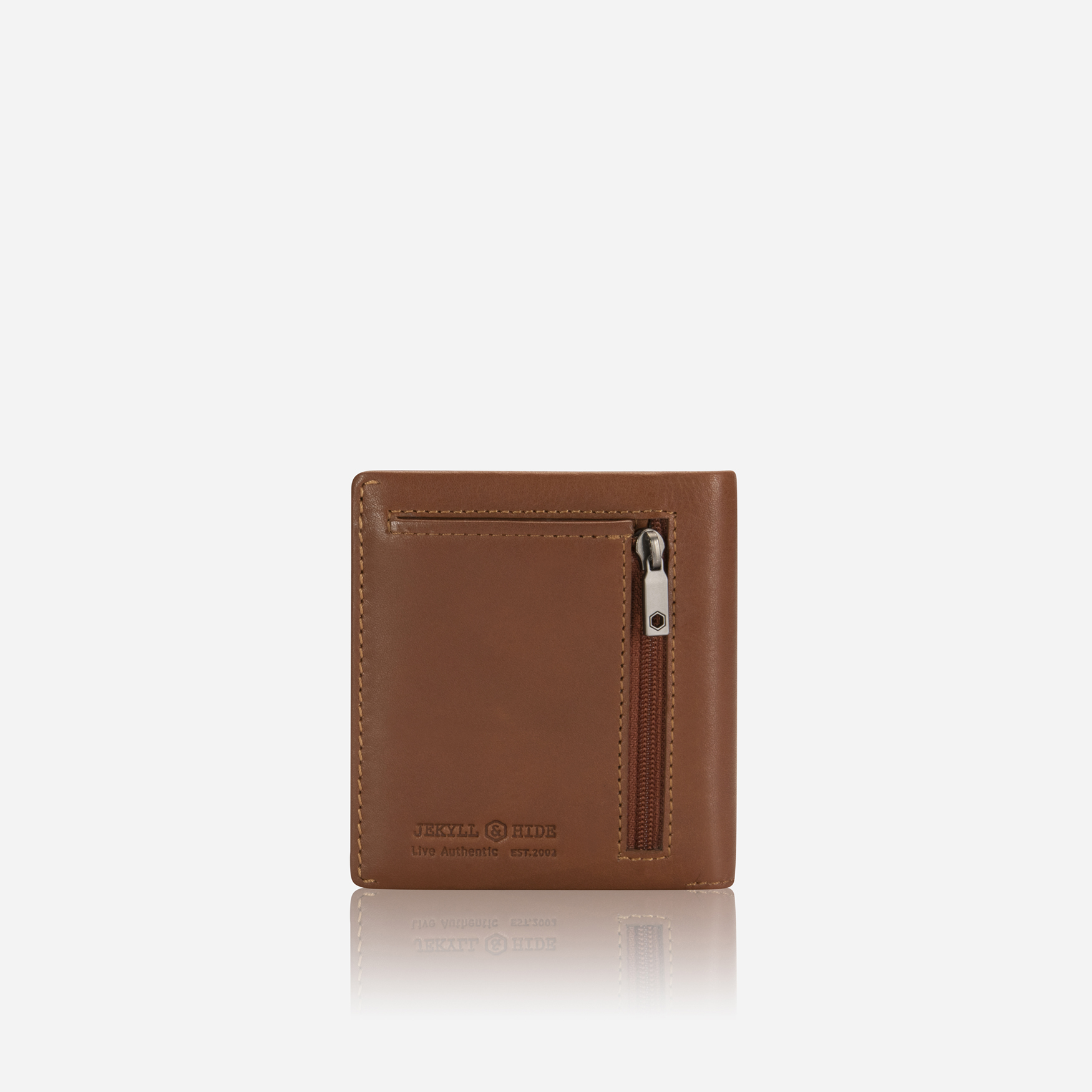Norweigian Slim Billfold Card Holder With Coin, Tan