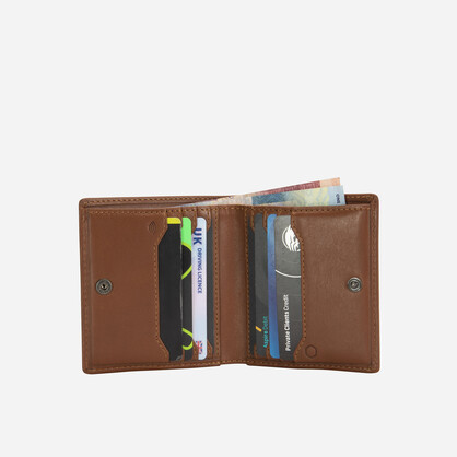 Norweigian Slim Billfold Card Holder With Coin, Tan