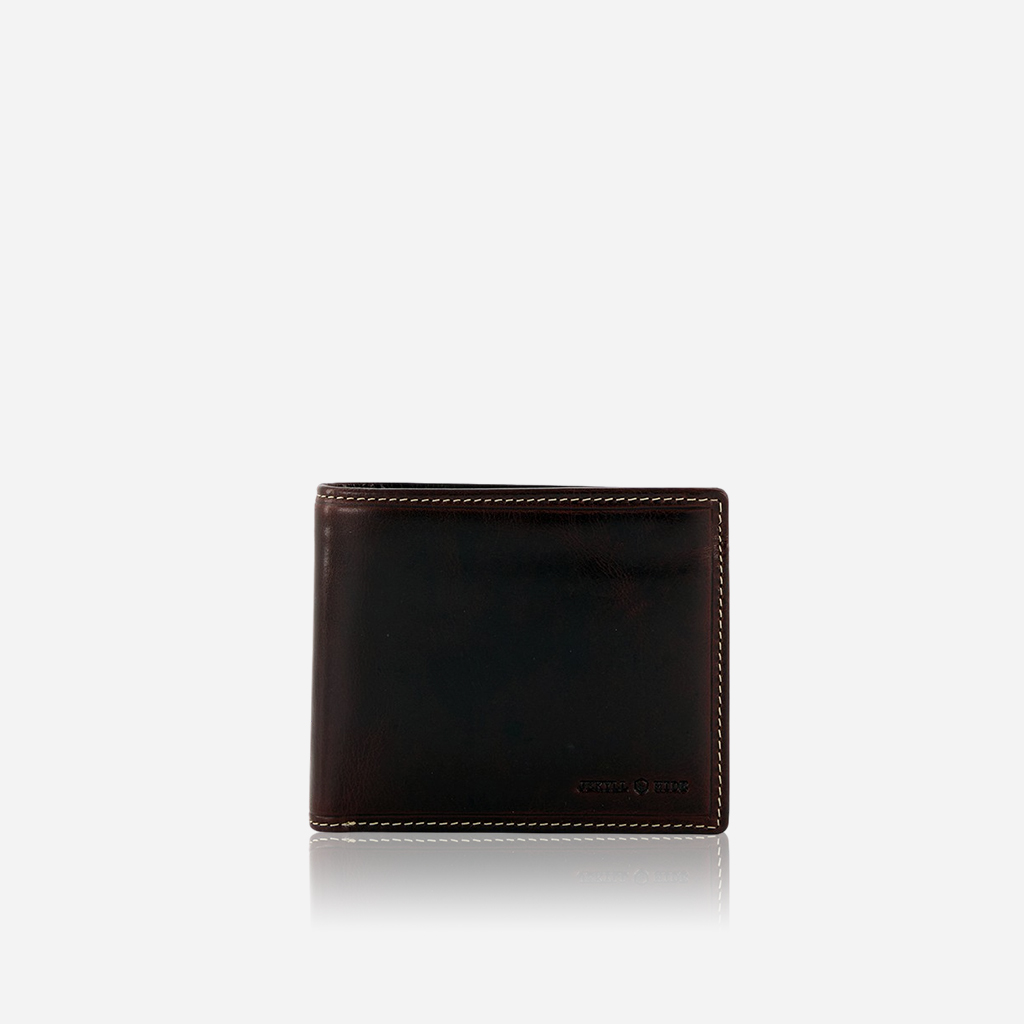 Oxford Medium Billfold Wallet With Coin, Coffee
