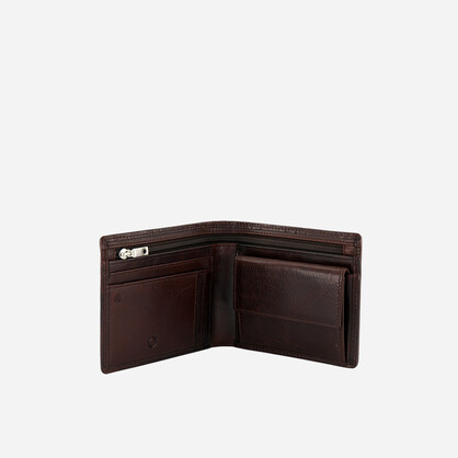 Oxford Medium Billfold Wallet With Coin, Coffee