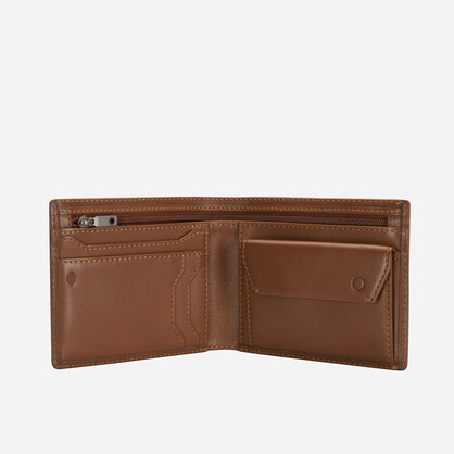 Oxford Medium Billfold Wallet With Coin, Tan