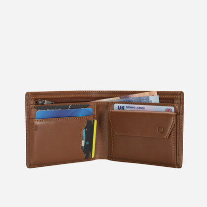 Oxford Medium Billfold Wallet With Coin, Tan