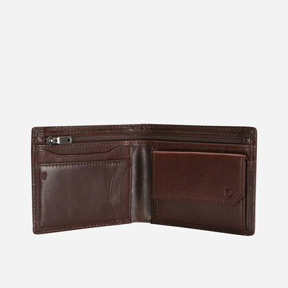 Oxford Medium Billfold Wallet With Coin, Mocha