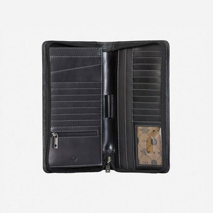 Texas Large Zip-Around Travel And Passport Organiser, Black