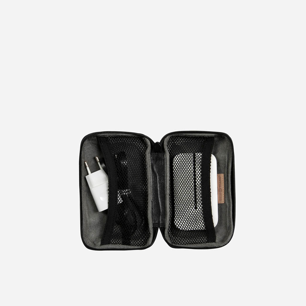 Norweigian Zip Around Cable Pouch, Black