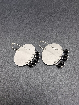 ANOTHER WATERWAY – oval onyx earrings