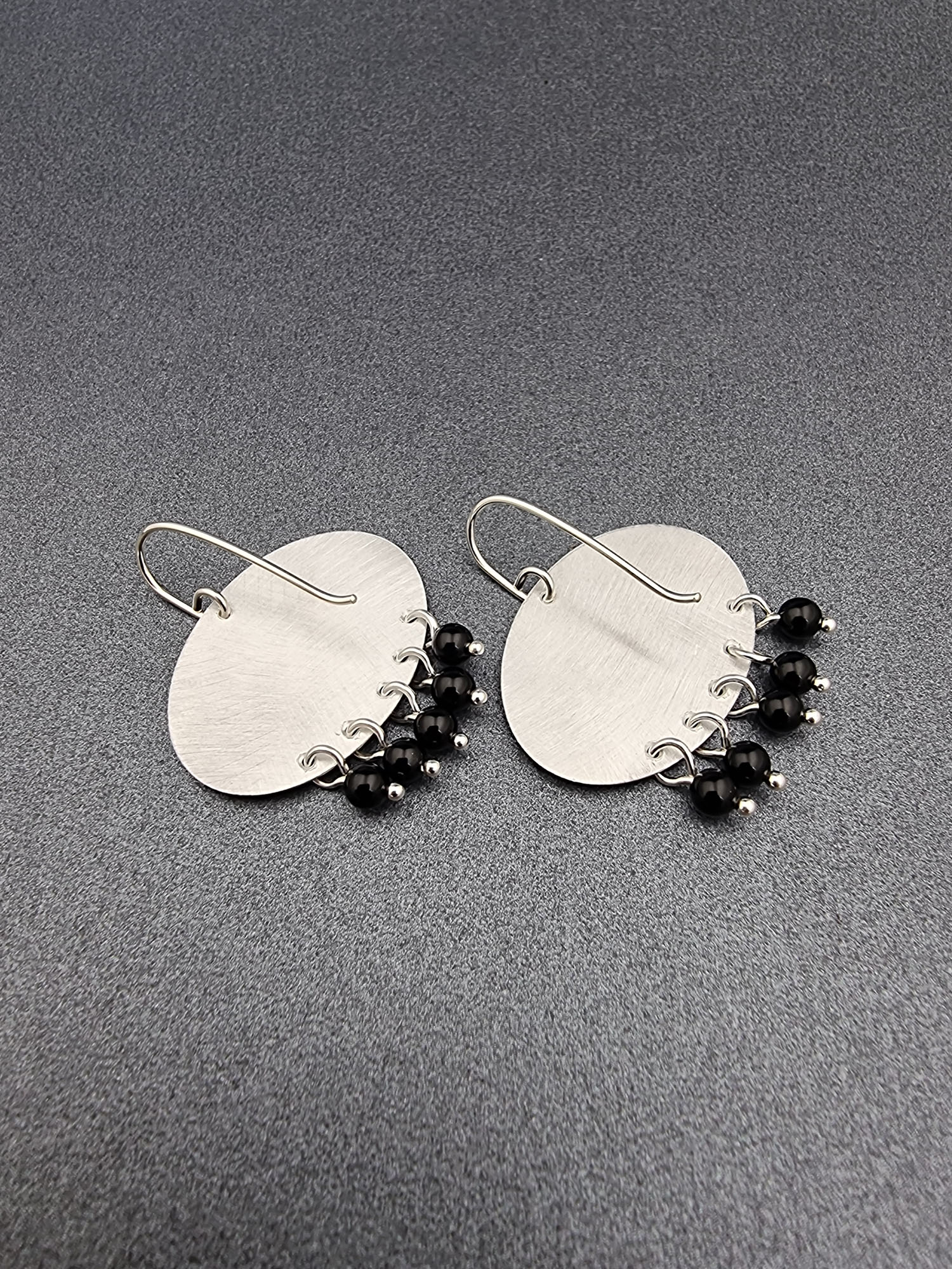 ANOTHER WATERWAY – oval onyx earrings