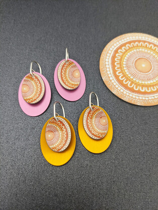 SUNSET MEETING – double oval earrings
