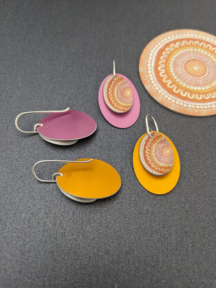 SUNSET MEETING – double oval earrings