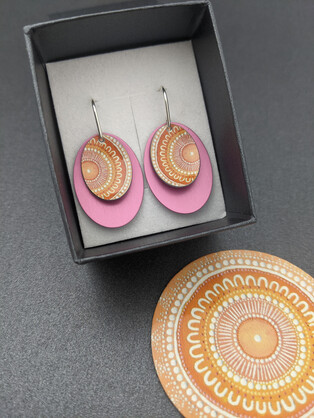 SUNSET MEETING – double oval earrings