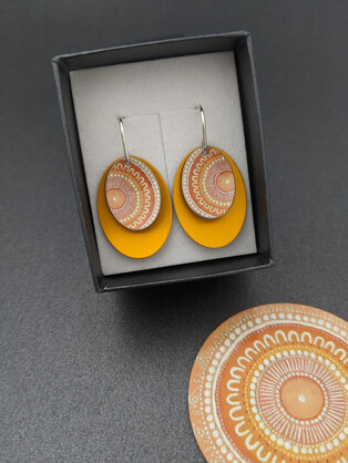 SUNSET MEETING – double oval earrings