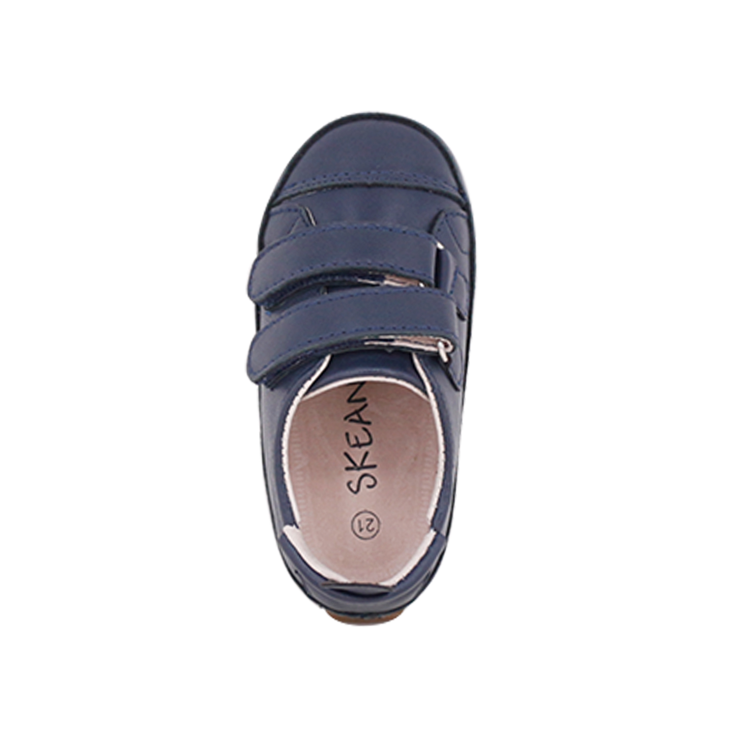 SKEANIE Tyler Trainers, Navy - Genuine Leather Baby & Toddler First Walker Sneakers