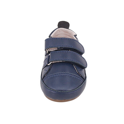 SKEANIE Tyler Trainers, Navy - Genuine Leather Baby & Toddler First Walker Sneakers