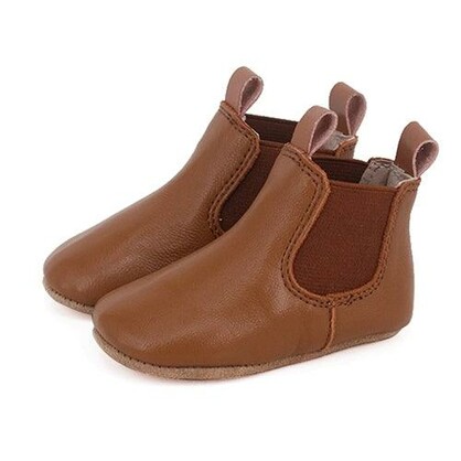 SKEANIE Riding Style Baby & Toddler First/Pre Walker Boots - Genuine Leather with a Flexible Sole in Tan
