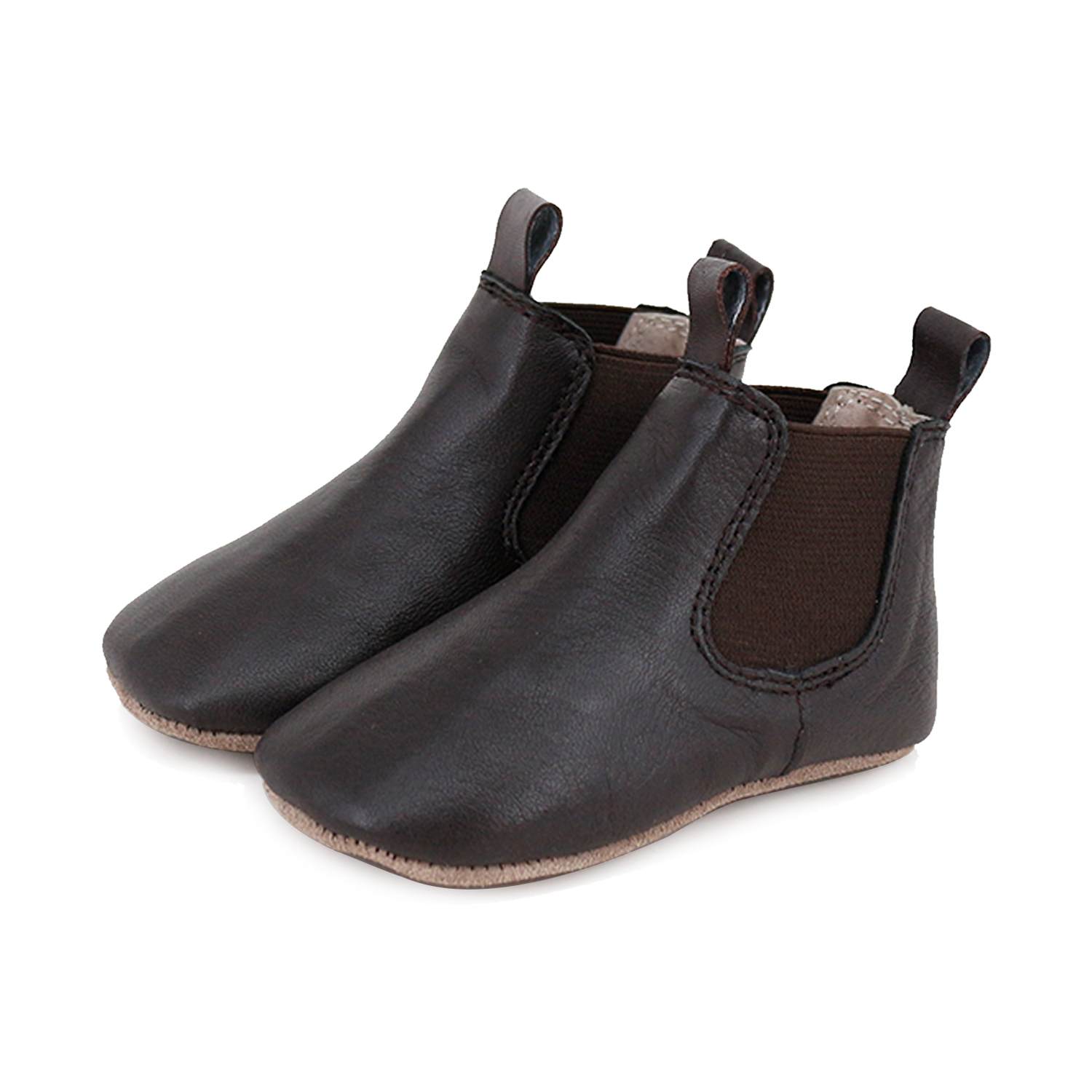 SKEANIE Riding Style Baby & Toddler First/Pre Walker Boots - Genuine Leather with a Flexible Sole in Chocolate
