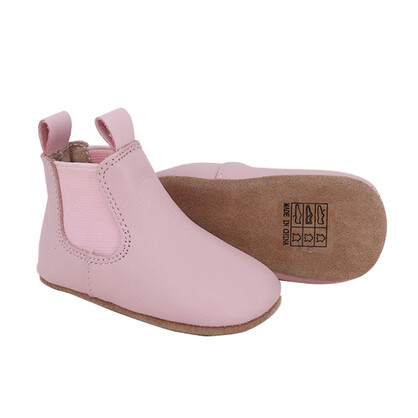 SKEANIE Riding Style Baby & Toddler First/Pre Walker Boots - Genuine Leather with a Flexible Sole in Pink