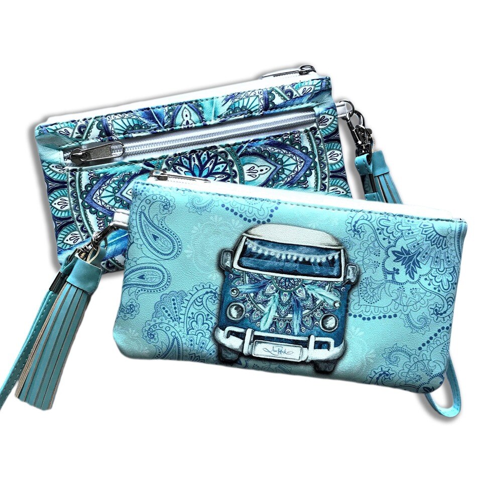 LISA POLLOCK BLUE KOMBI CLUTCH