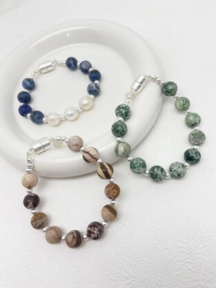 HARMONY BEAD BRACELET STACK - GREEN