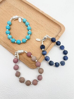 HARMONY BEAD BRACELET STACK - NAVY