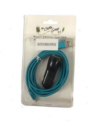 CAB39 2 POINT CAR CHARGER & 1 M IPHONE CABLE
