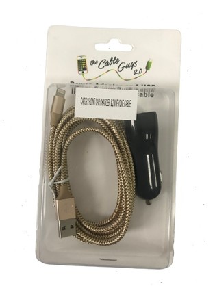 CAB39 2 POINT CAR CHARGER & 1 M IPHONE CABLE