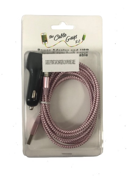 CAB39 2 POINT CAR CHARGER & 1 M IPHONE CABLE