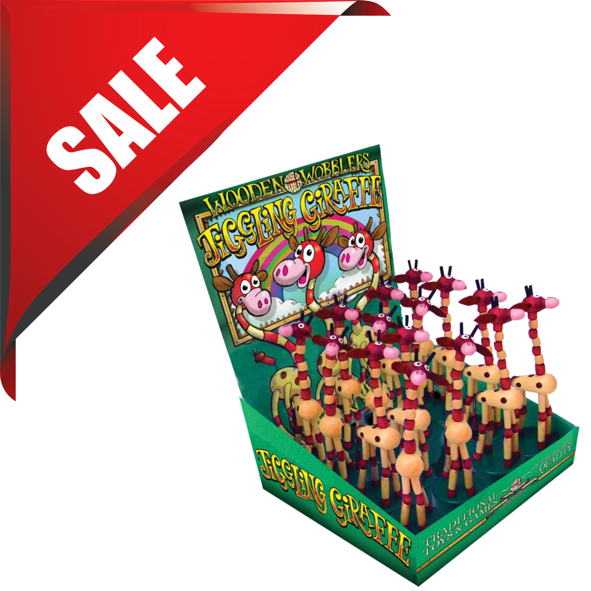 Wooden Jiggling Giraffe Press-ups