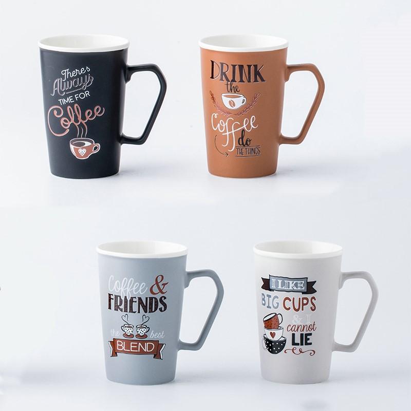 Coffee Lover's Large Size Set of 4 Mugs 420ml.