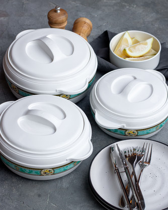 Karishma Royal Three-Piece Insulated Food Warmer Set (1.2L, 1.6L & 2.5L)