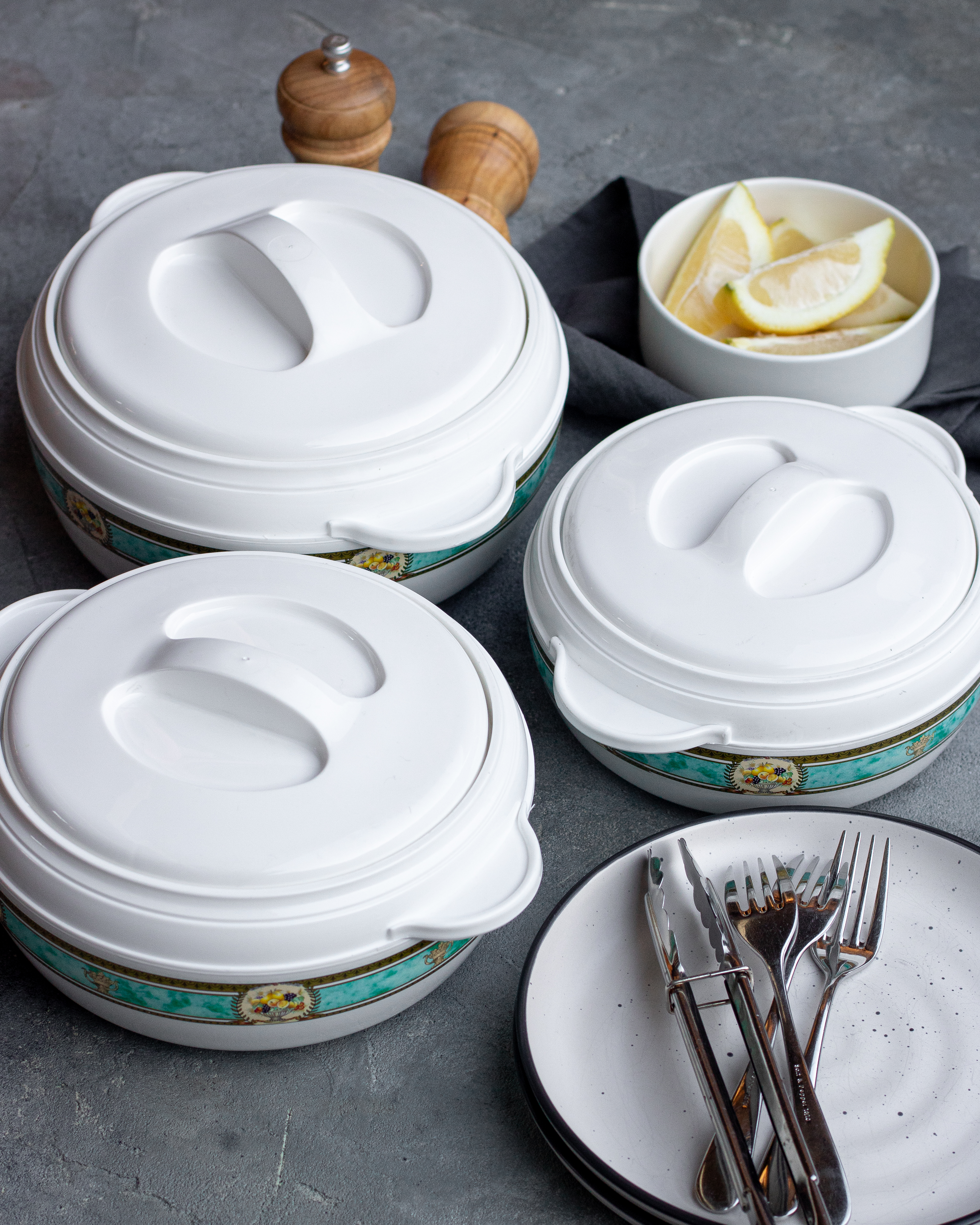 Karishma Royal Three-Piece Insulated Food Warmer Set (1.2L, 1.6L & 2.5L)