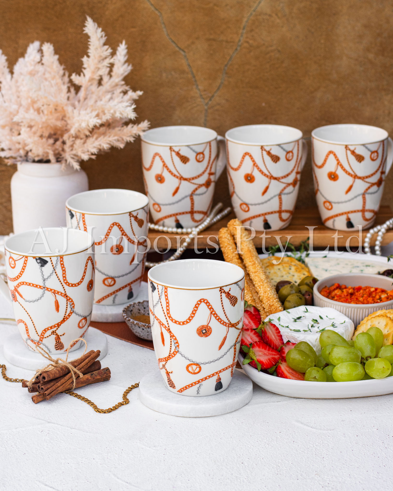 Valentina Designer Inspired 6-Piece Mug Set with Gift Box