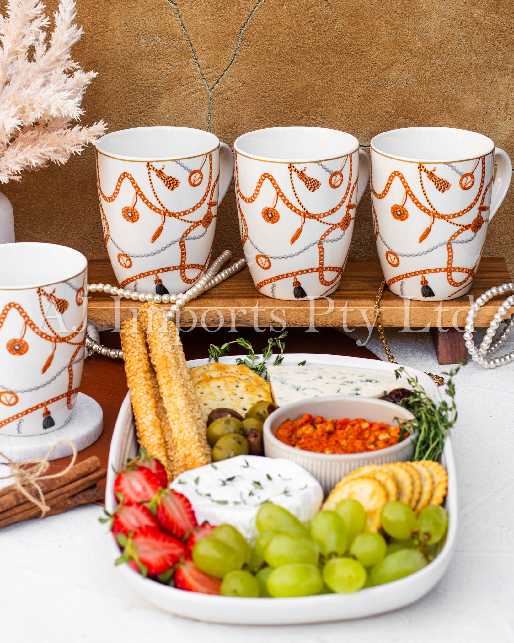 Valentina Designer Inspired 6-Piece Mug Set with Gift Box