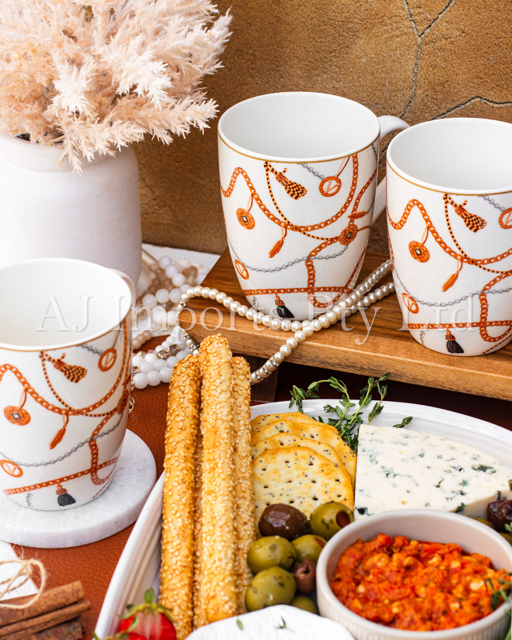 Valentina Designer Inspired 6-Piece Mug Set with Gift Box