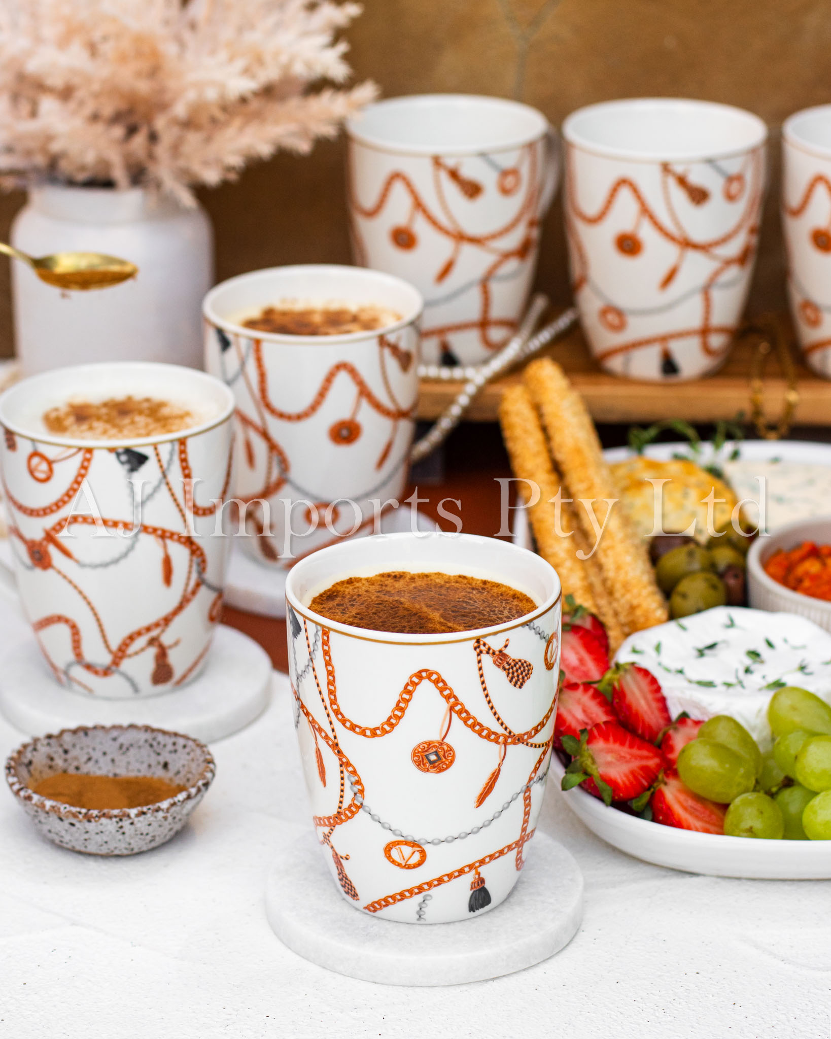 Valentina Designer Inspired 6-Piece Mug Set with Gift Box