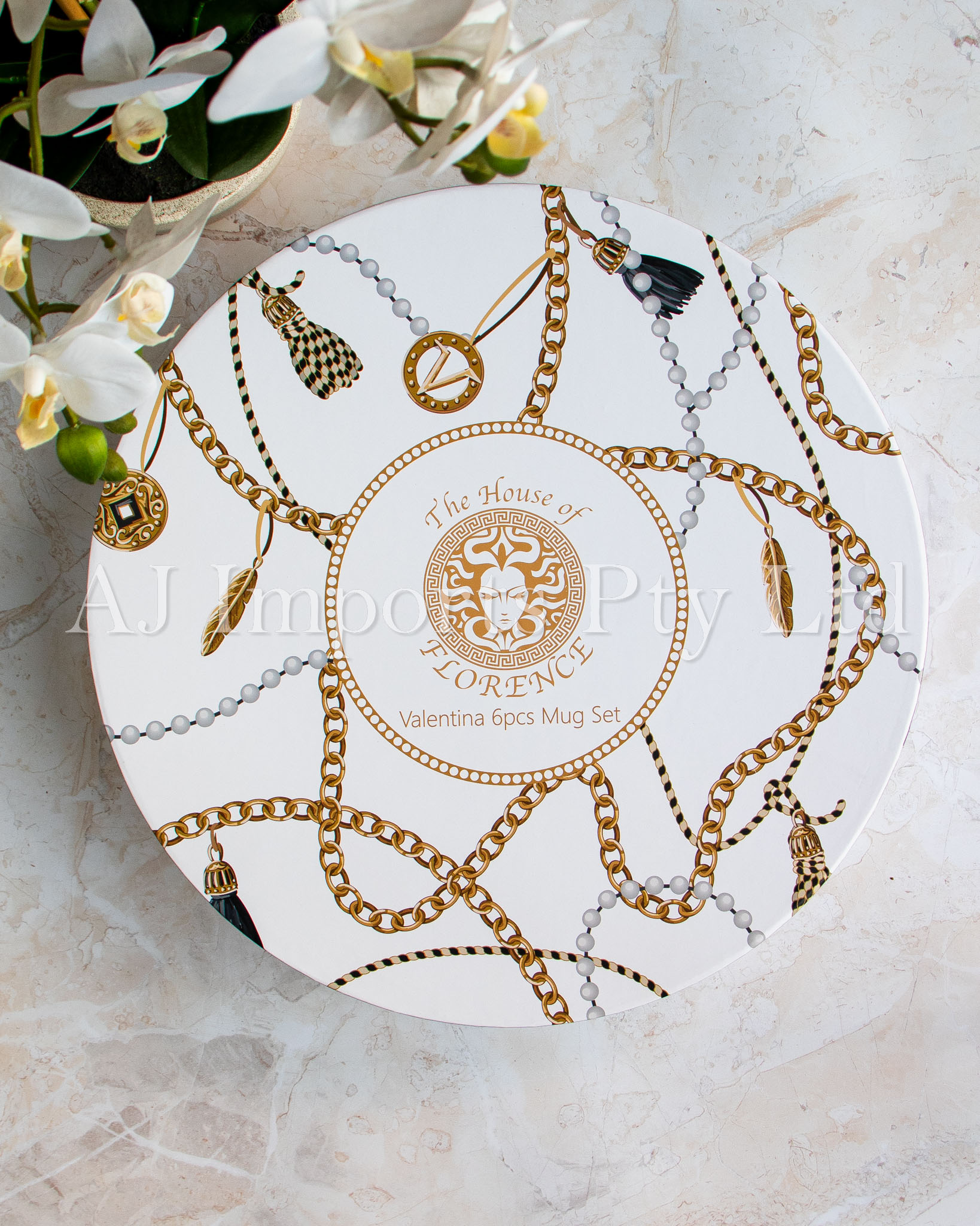 Valentina Designer Inspired 6-Piece Mug Set with Gift Box