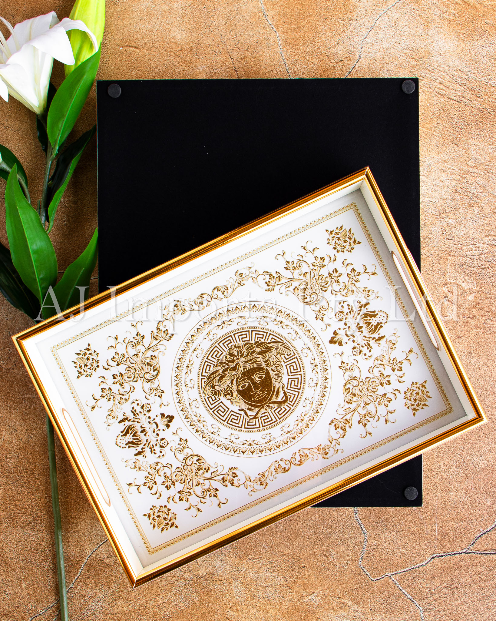 Athena Home Décor Set – 2 Rectangular Trays