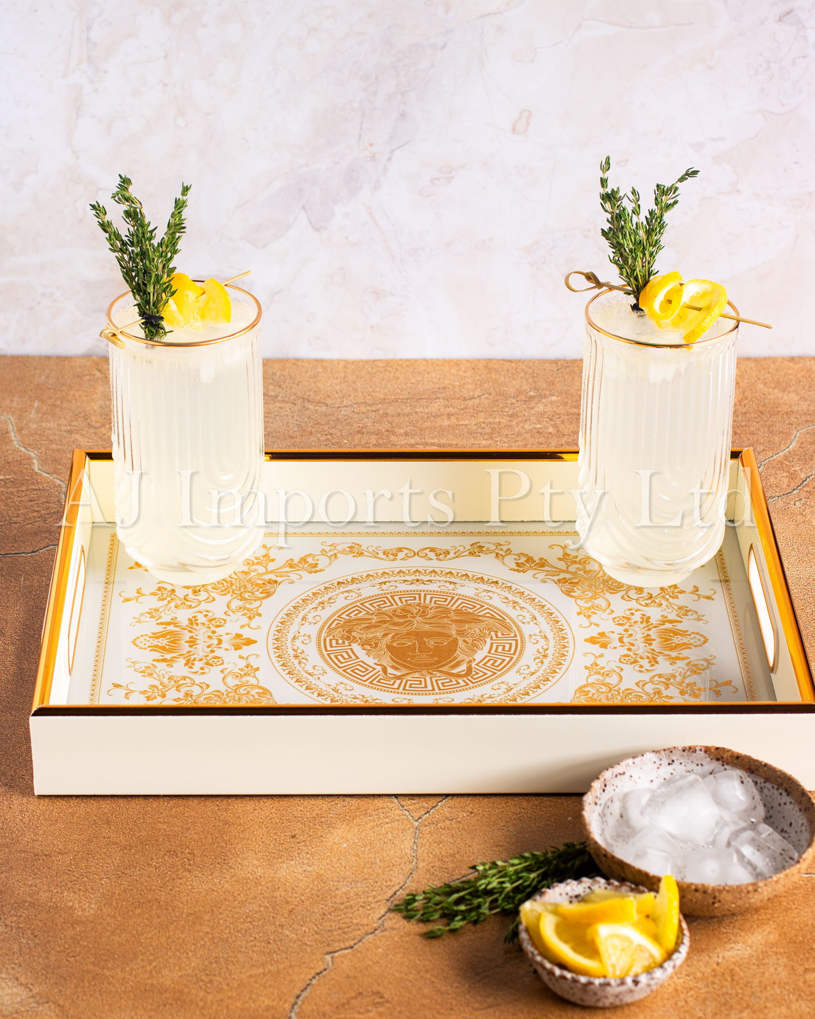 Athena Home Décor Set – 2 Rectangular Trays