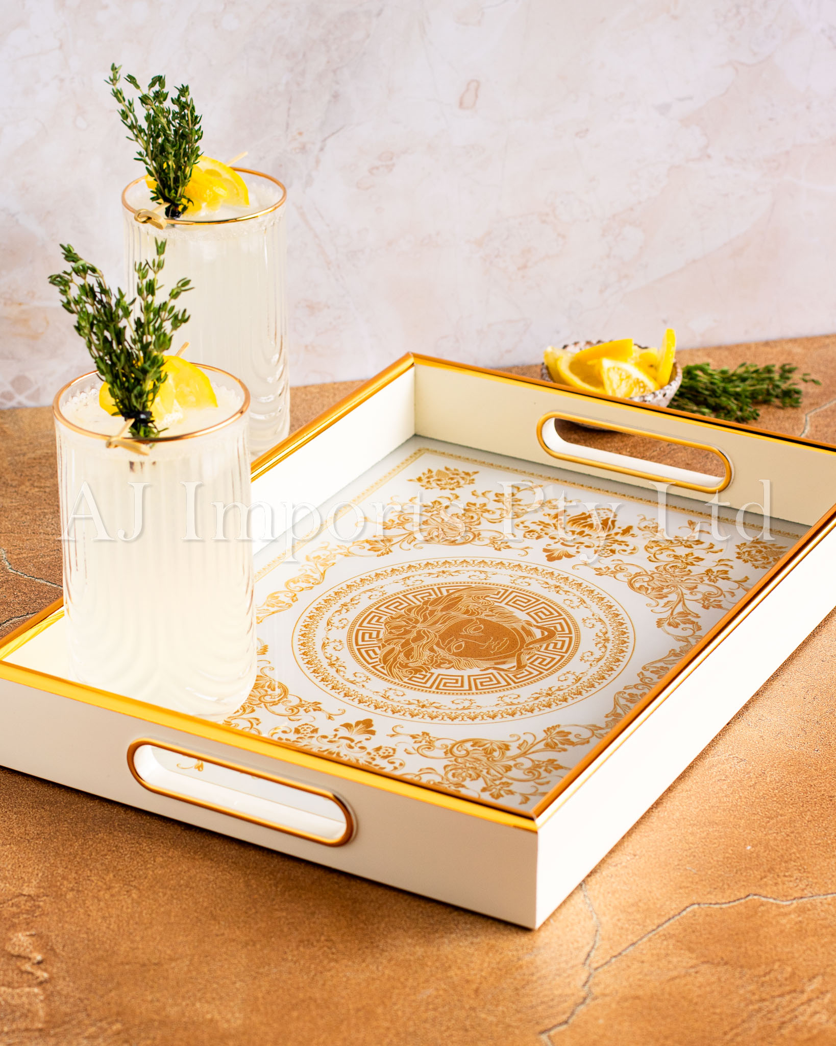 Athena Home Décor Set – 2 Rectangular Trays