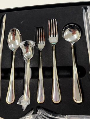 Victoria 56-Piece Gold Cutlery Set – Clearance Sale