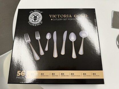 Victoria 56-Piece Gold Cutlery Set – Clearance Sale